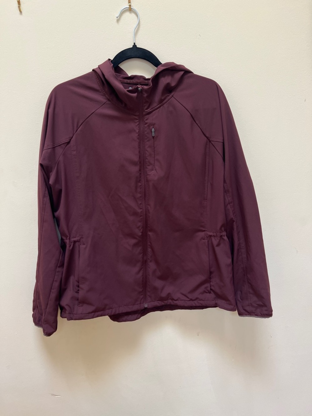 Athleta Women's Dash Jacket Hooded Utility Jacket in Garnet